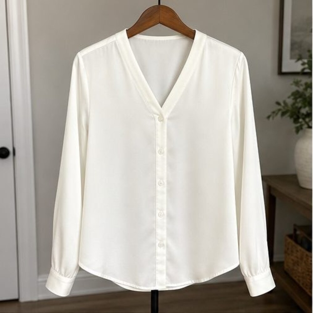 Ivory Button Blouse